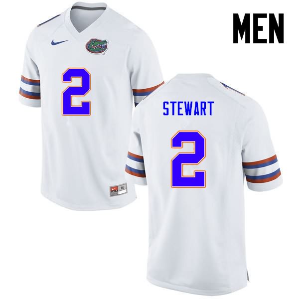 NCAA Florida Gators Brad Stewart Men's #2 Nike White Stitched Authentic College Football Jersey HXW2164RQ